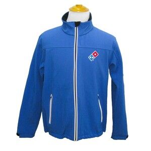 DOMINOS Pizza Men's (Size Medium) Blue Employee Work Jacket Uniform Logo Coat